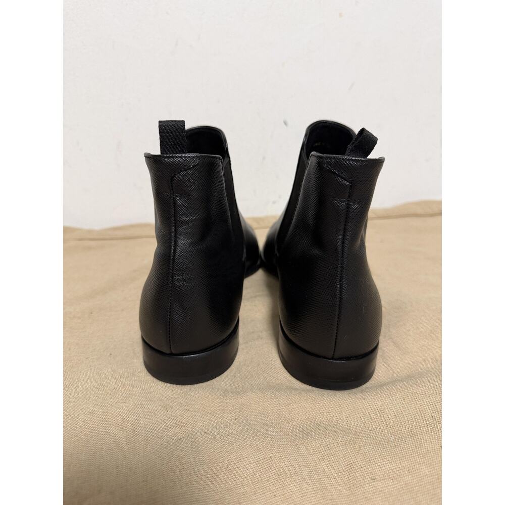 Prada Boots Mens Size 10.5 Black Leather Dress Chelsea Ankle Pull On Italy - Picture 7 of 13